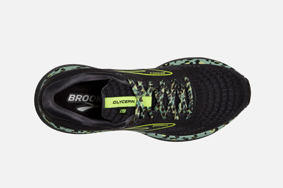 Brooks Glycerin 19 Road Löparskor Dam - Svarta/Gröna - 1379-OZNSU